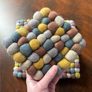 Colorful Wool Felt Coasters - Set of 4